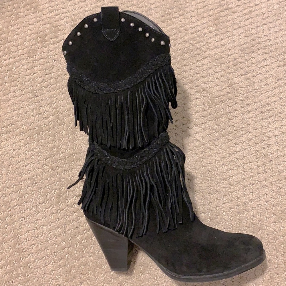 Black suede boots